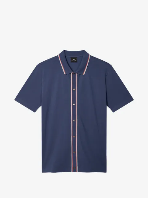Paul Smith playera tipo polo con botones y ribete de rayas
