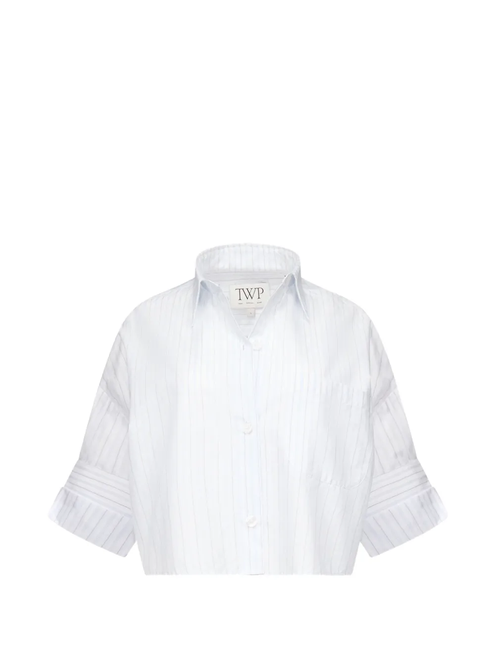 TWP Next Ex pinstripe cropped shirt - Bianco