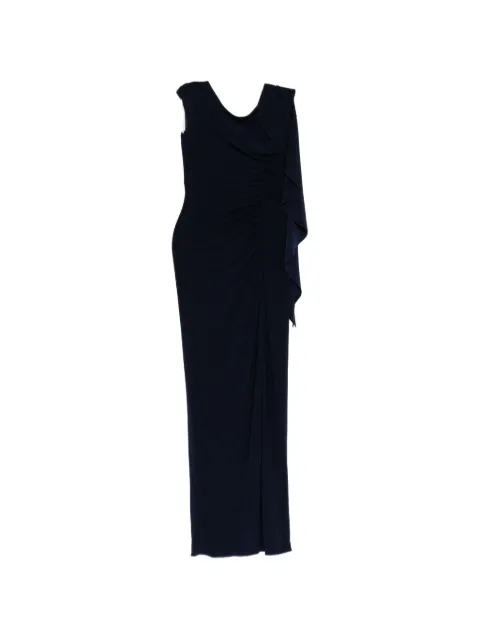 Amsale cap-sleeve jersey gown