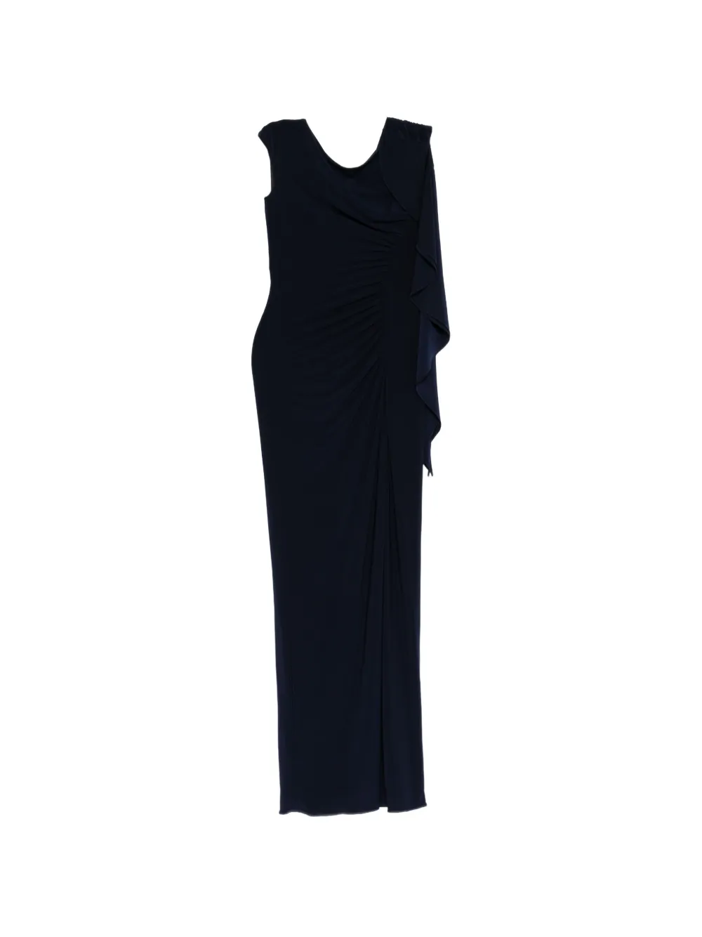 Amsale cap-sleeve jersey gown Blauw