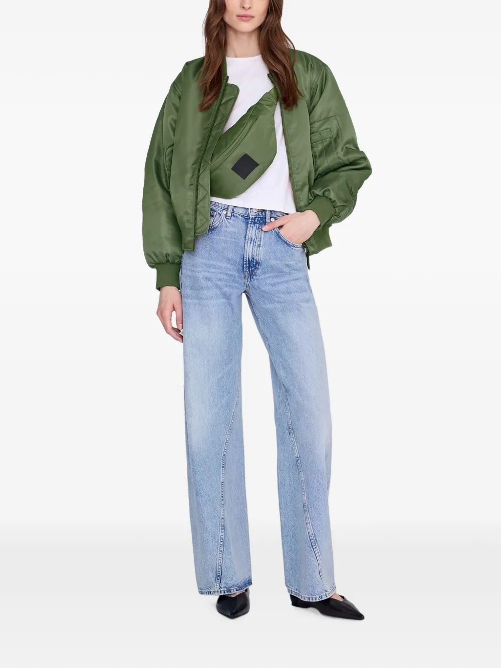 ANINE BING Leon kleine nylon heuptas Groen