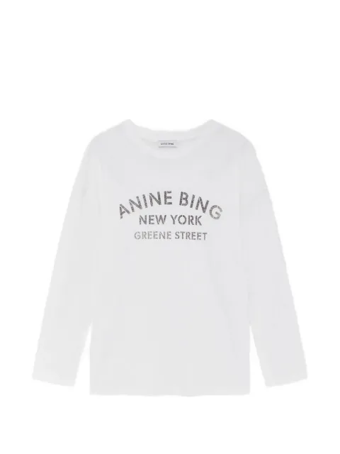 ANINE BING logo-print long-sleeve T-shirt