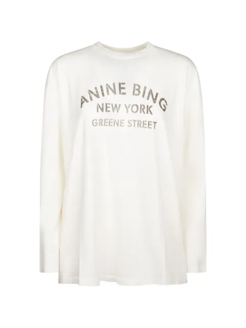 ANINE BING playera manga larga con logo estampado