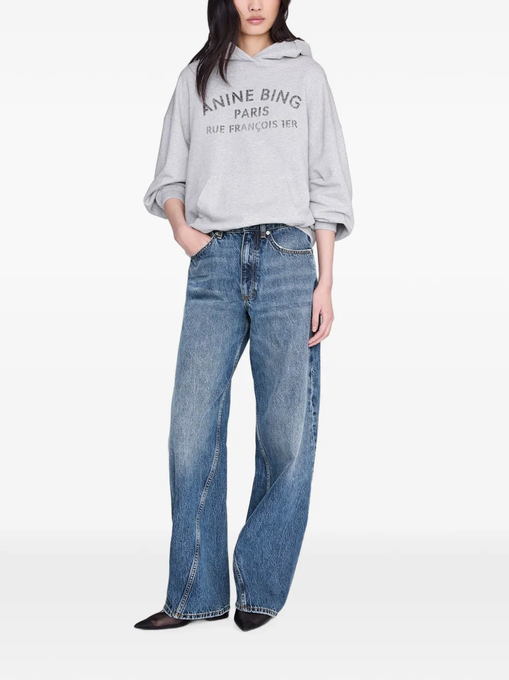 ANINE BING Harvey Paris Stencil sweater Grijs