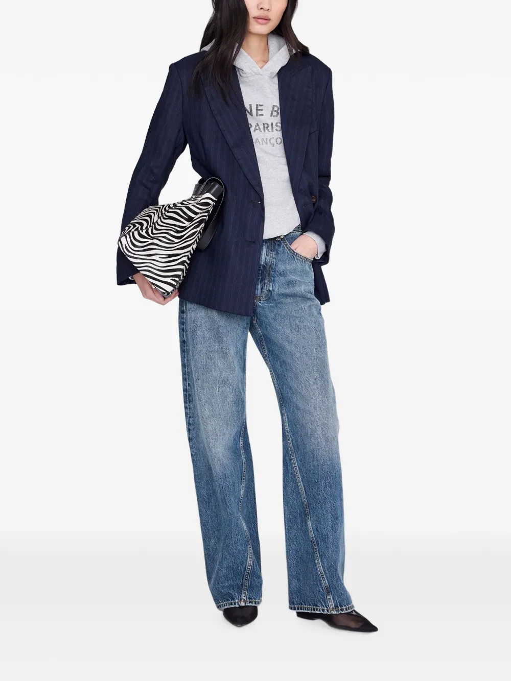 ANINE BING Harvey Paris Stencil sweater Grijs