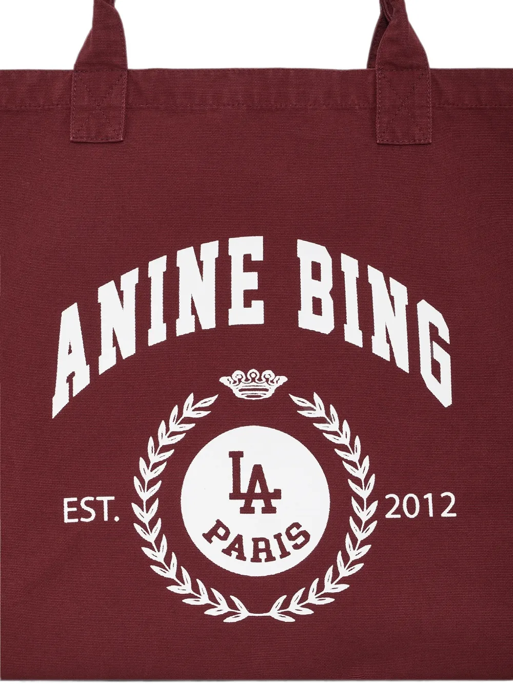 ANINE BING Leo Collegiate canvas shopper Rood