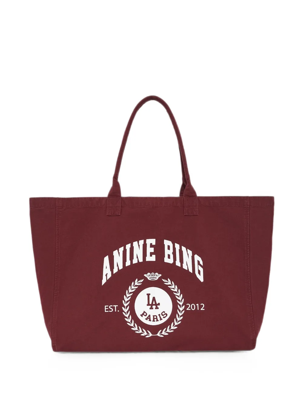 ANINE BING Leo Collegiate Tote Bag aus Canvas - Rot