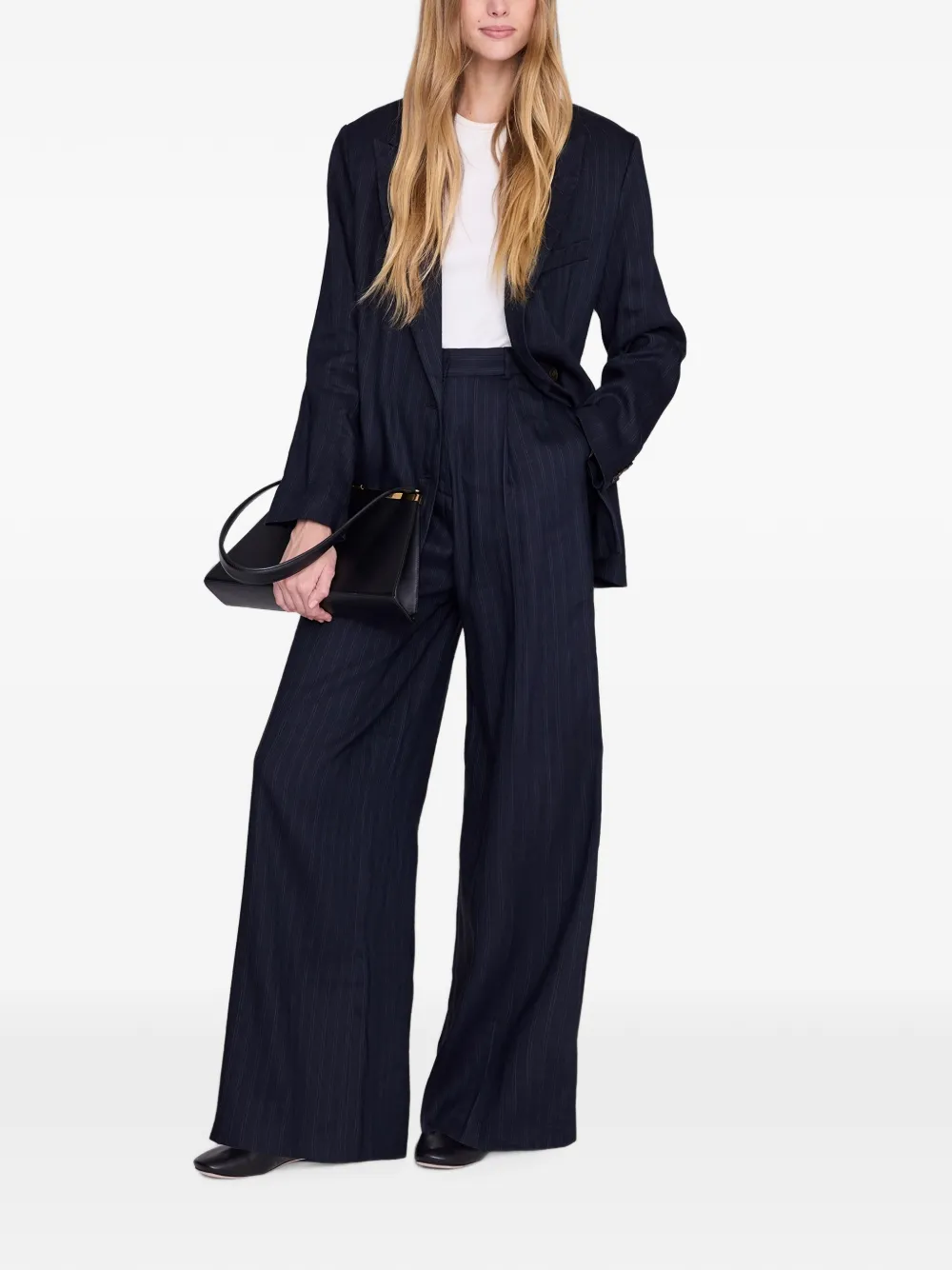 ANINE BING Paola krijtstreep broek Blauw