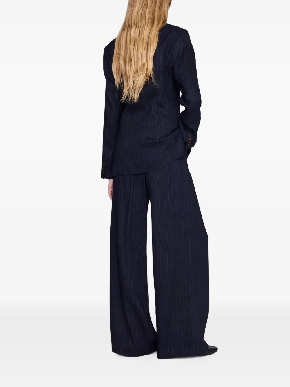ANINE BING Paola krijtstreep broek Blauw