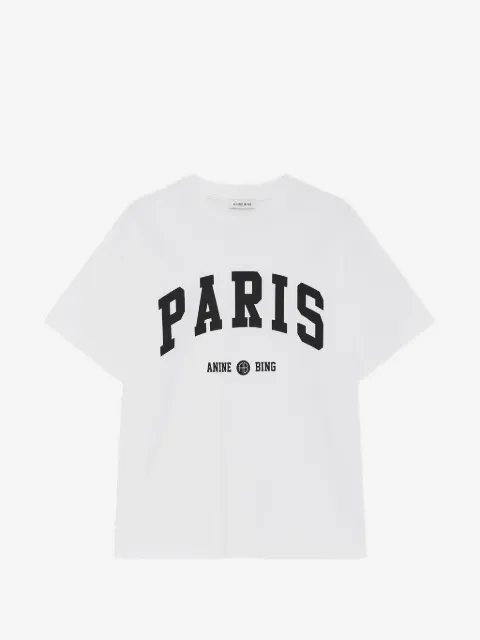 ANINE BING Cade T-shirt Paris University - white