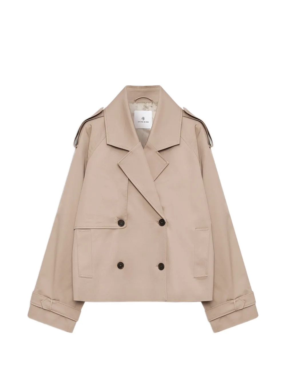 ANINE BING Rickie cropped trench - beige