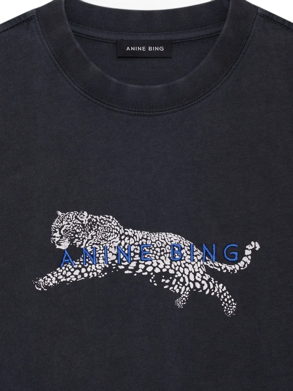 ANINE BING Beth mini-jurk met luipaard-print Zwart