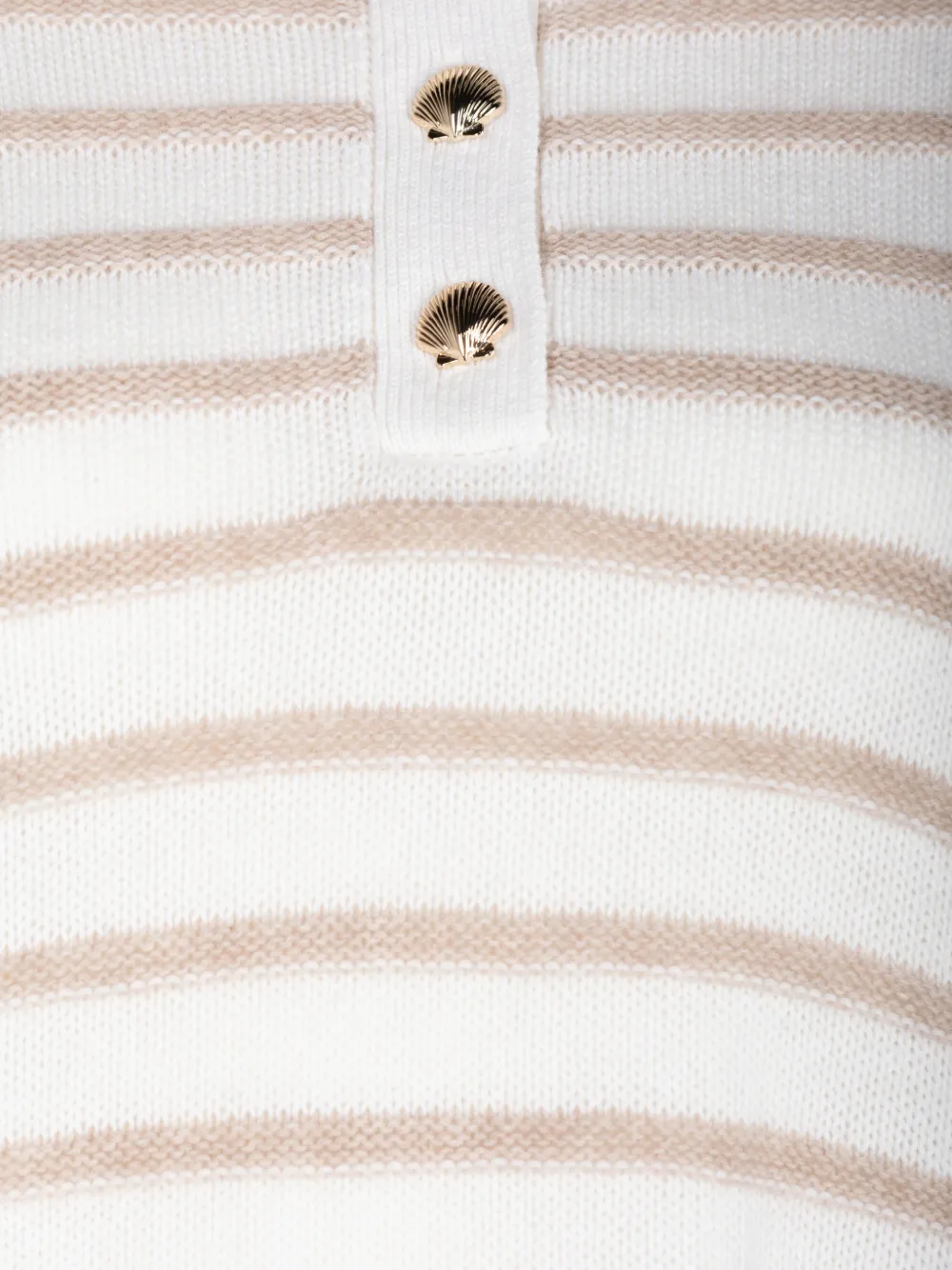 Allude Gestreepte polotop Wit