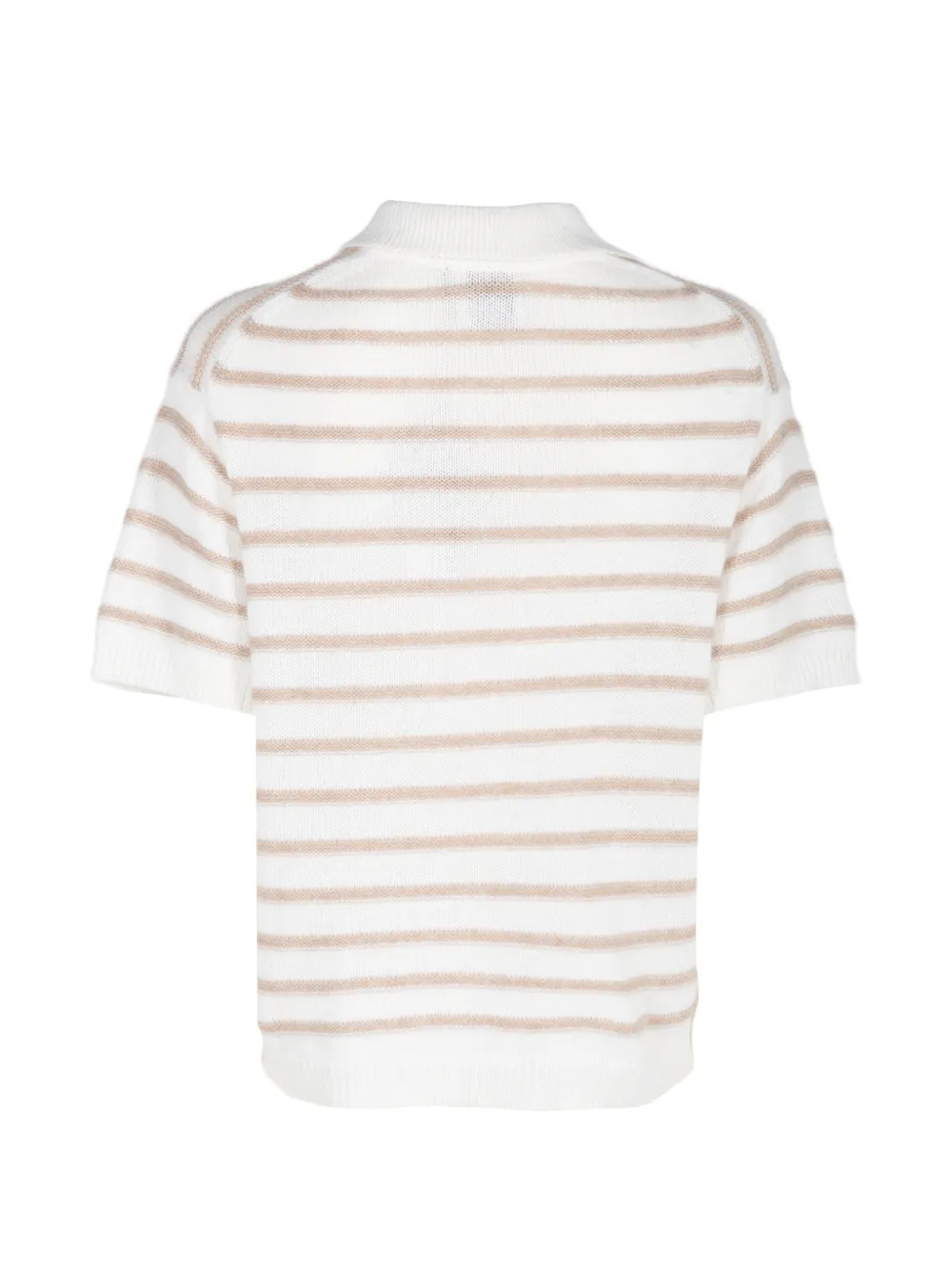 Allude Gestreepte polotop Wit