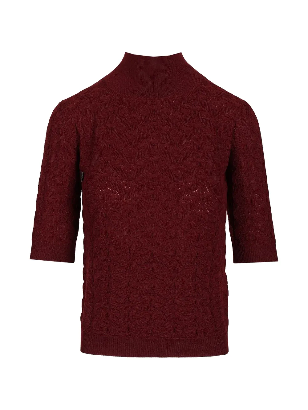 ETRO pointelle-knit high-neck sweater - Rot