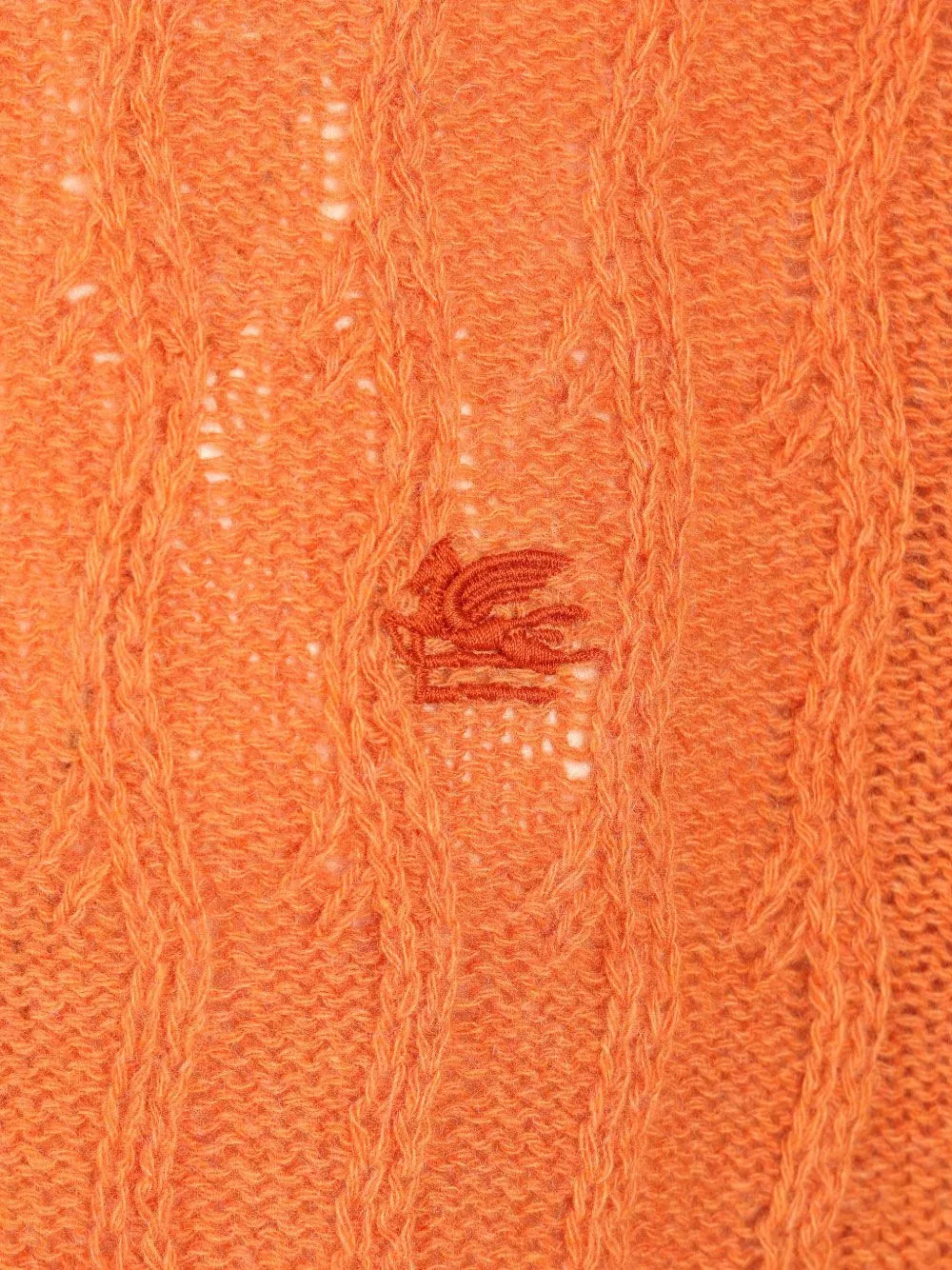 ETRO Pegaso cable-knit sweater Oranje