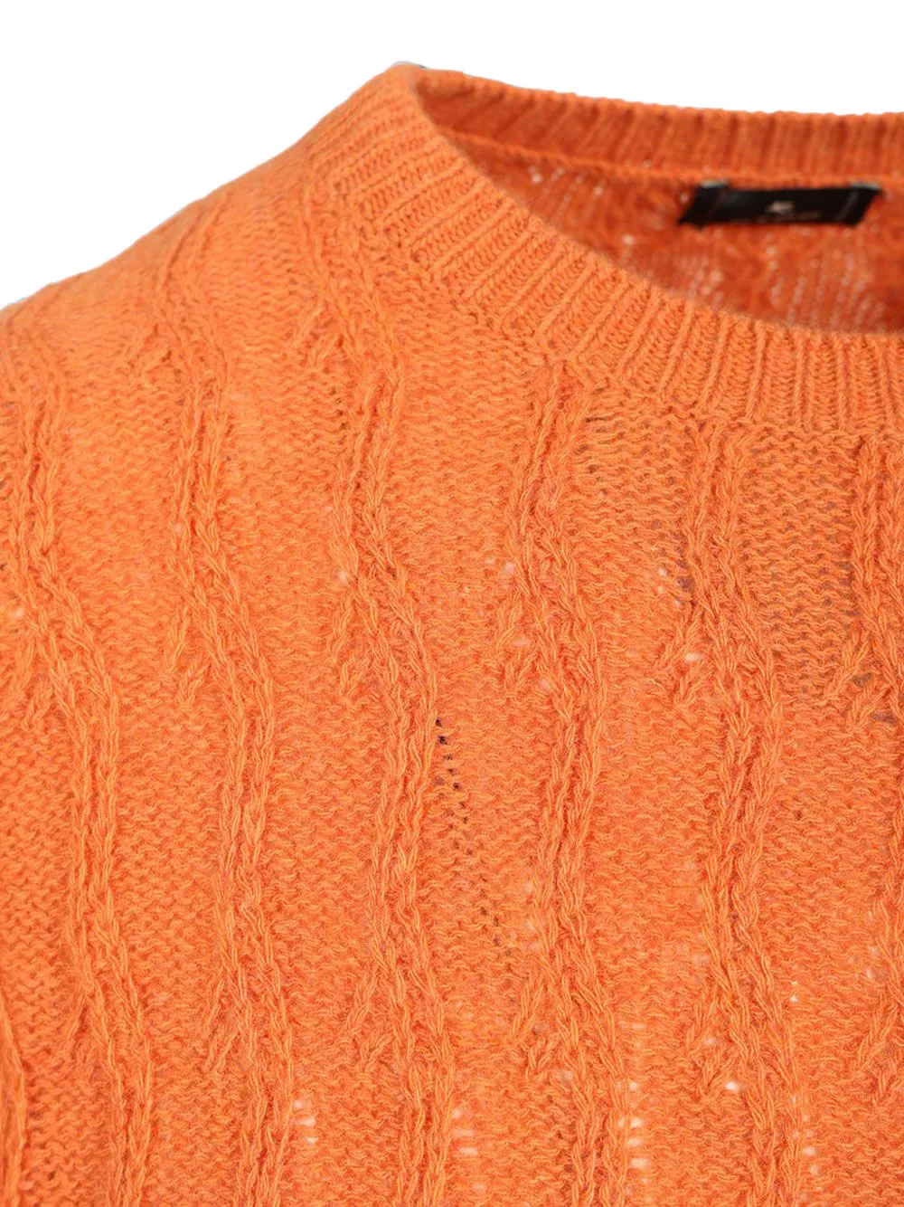 ETRO Pegaso cable-knit sweater Oranje