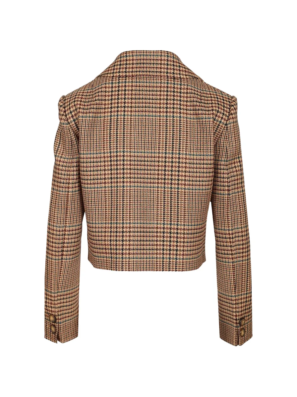 Etro Houndstooth-pattern Cropped Blazer In Brown
