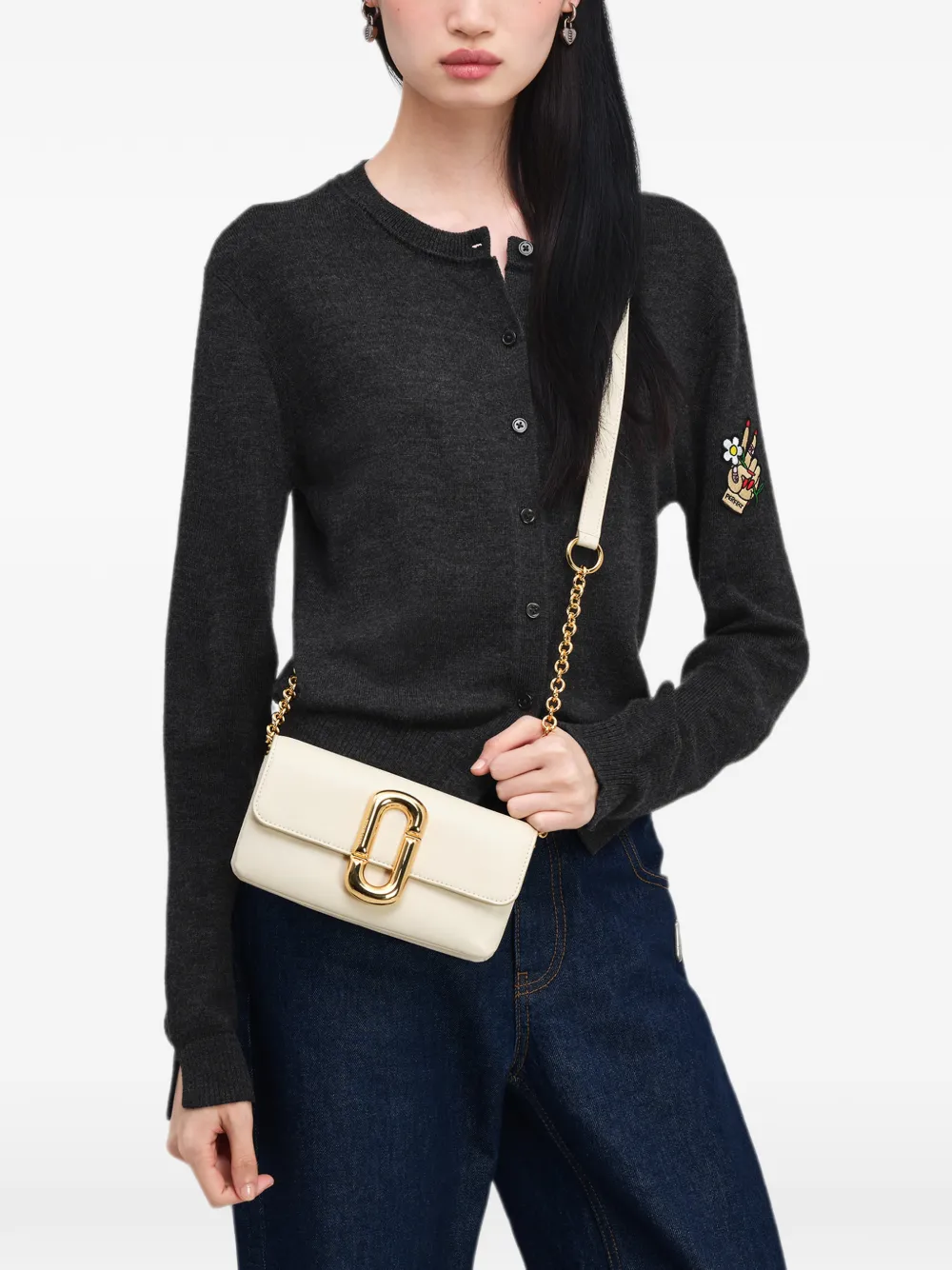 Marc Jacobs Scene portemonnee met ketting Beige