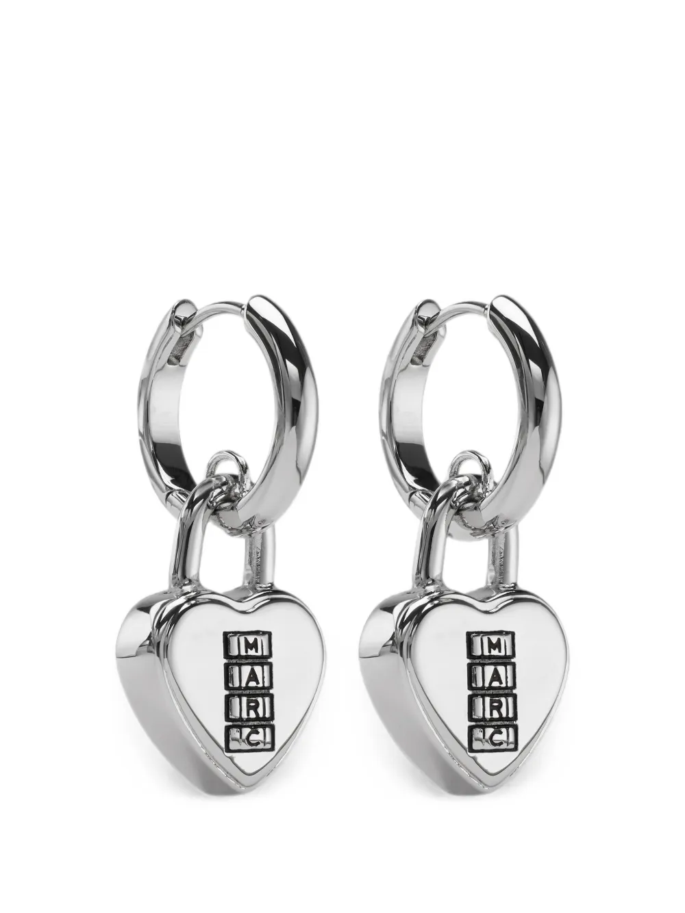 Marc Jacobs heart padlock earrings - Silber