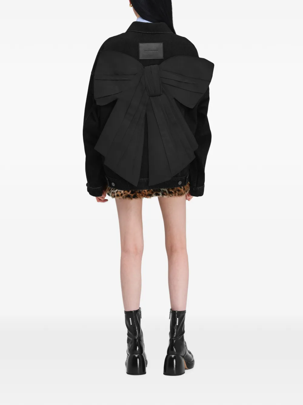 Marc Jacobs Oversized trucker jack met strik Zwart
