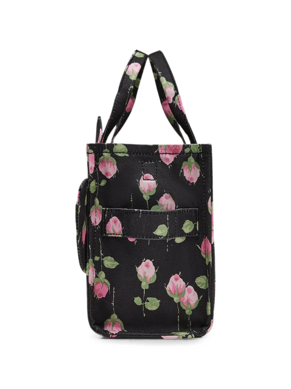 Marc Jacobs Kleine shopper in canvas met bloemen en oversized strik Zwart