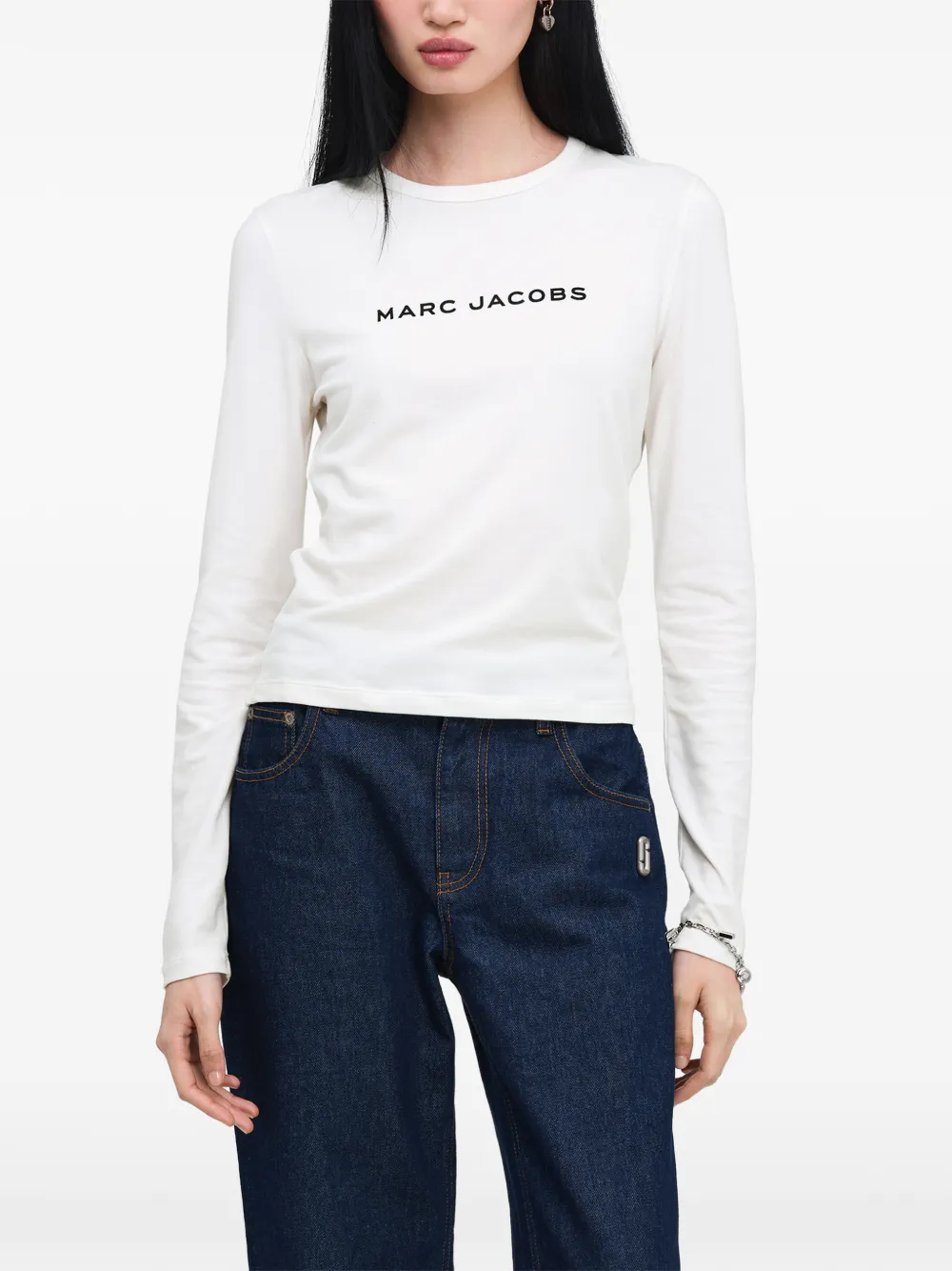 Marc Jacobs T-shirt met strikprint en logoprint Wit