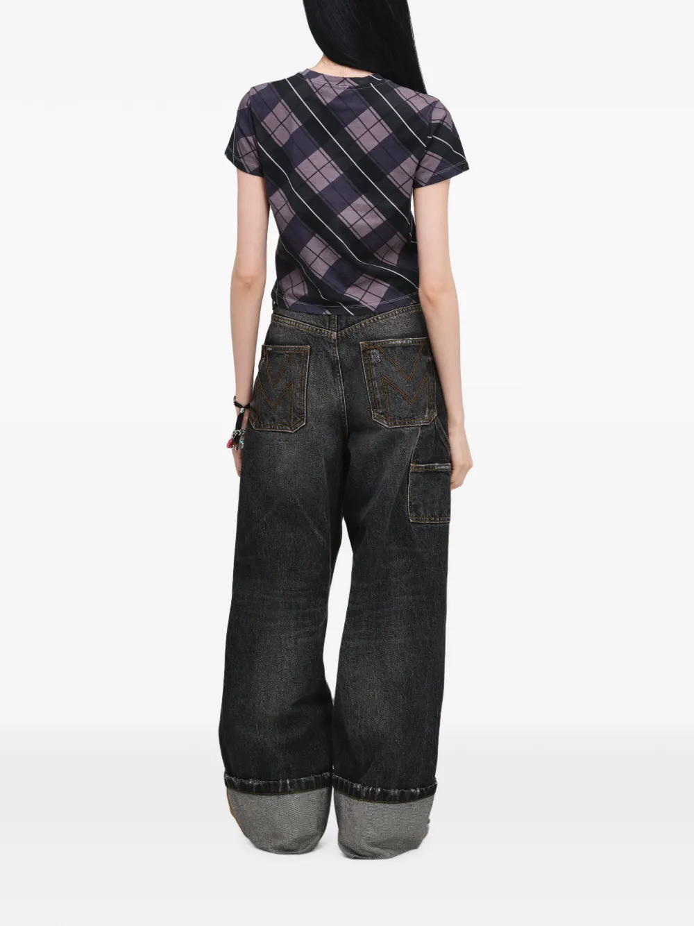 Marc Jacobs Geruit T-shirt met logo Paars