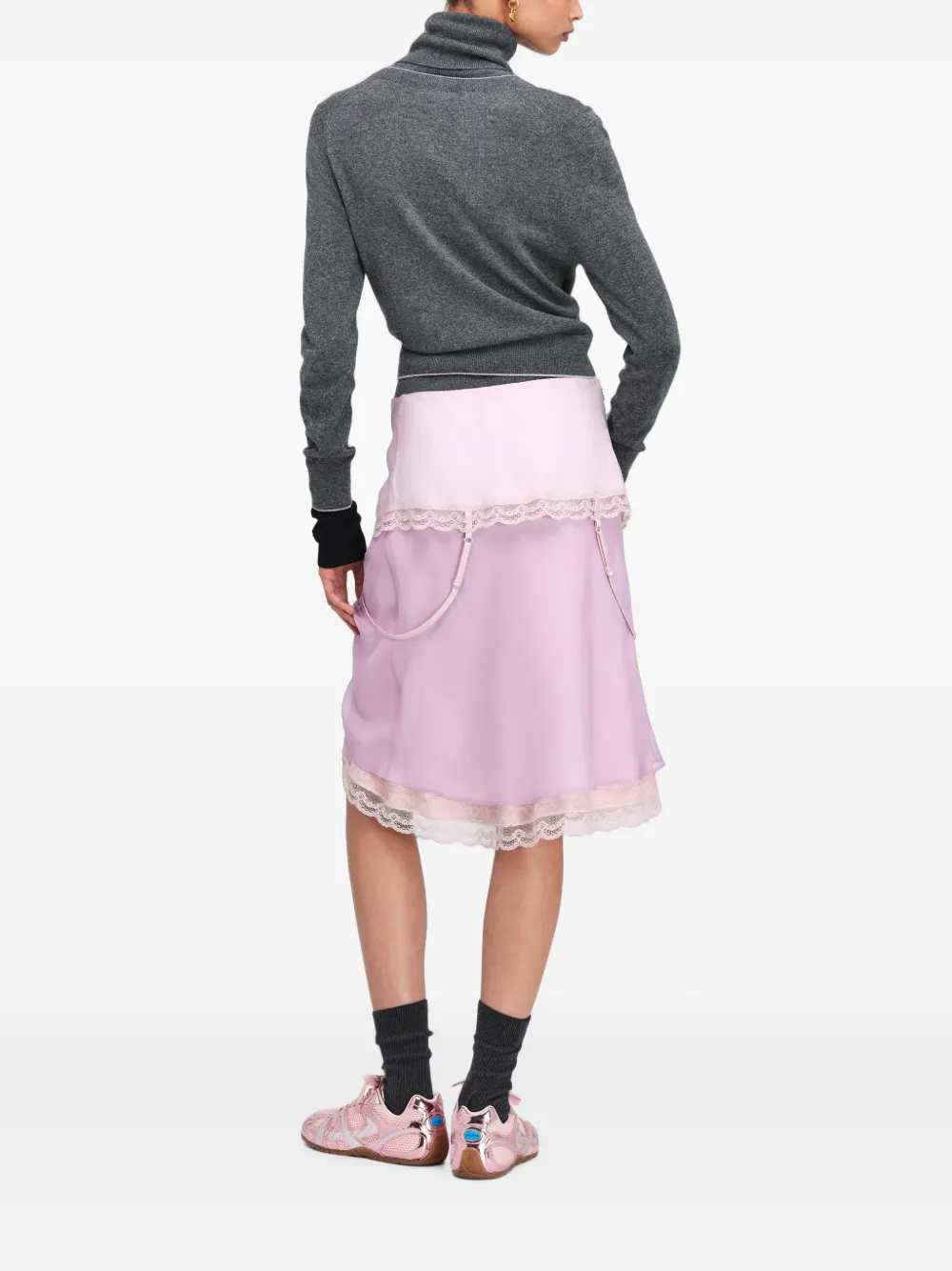 Marc Jacobs Gelaagde satijnen rok Roze