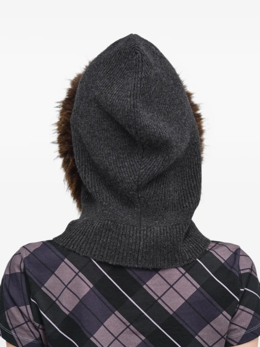 Marc Jacobs Bivakmuts met afwerking van imitatiebont Grijs