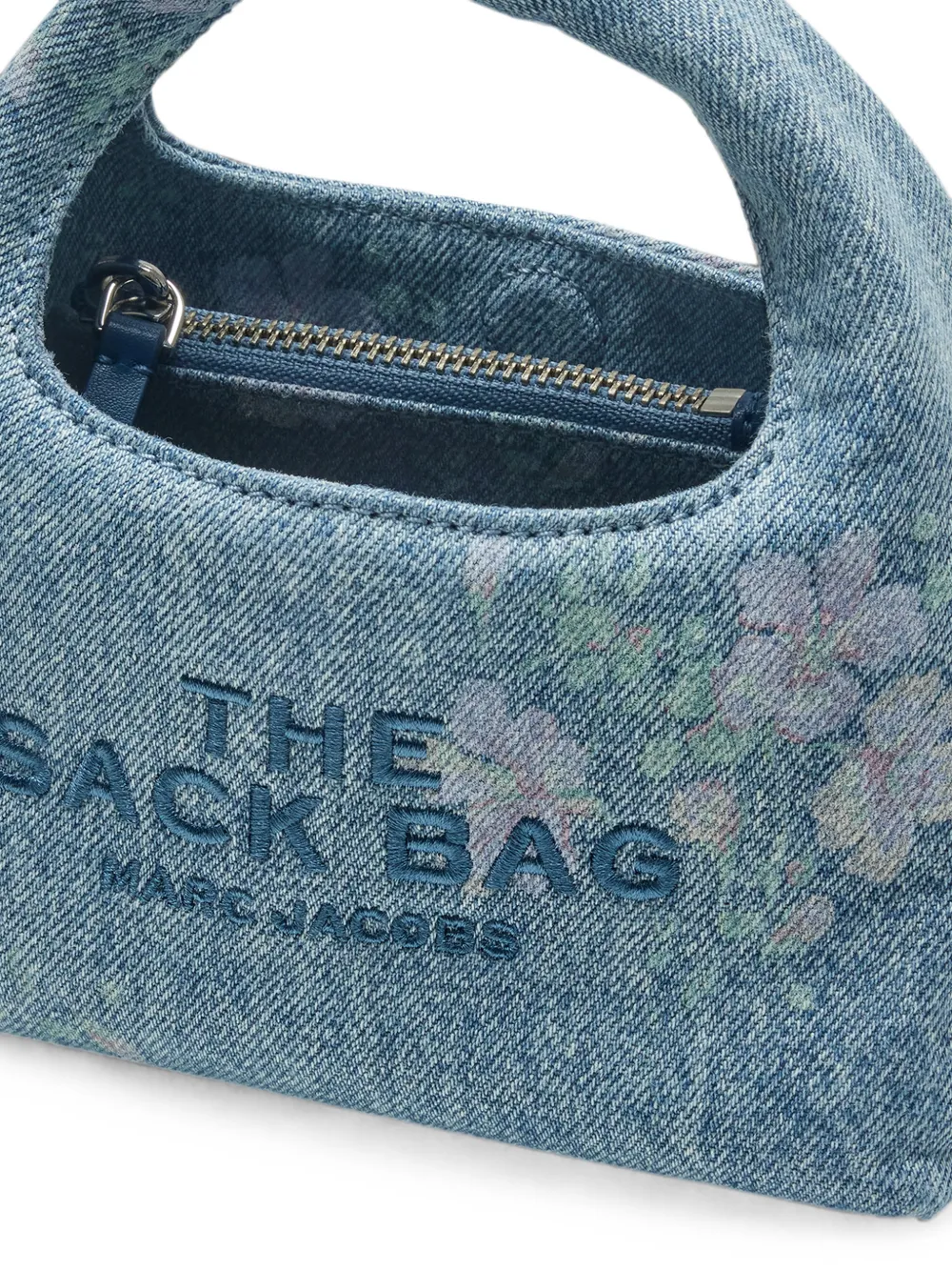 Marc Jacobs Sack mini-crossbodytas van denim met bloemen Blauw