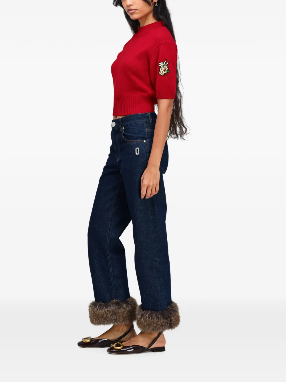 Marc Jacobs Cropped jeans van imitatiebont Blauw