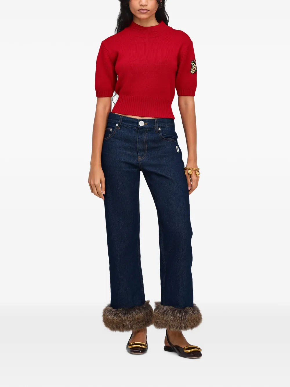 Marc Jacobs Cropped jeans van imitatiebont Blauw