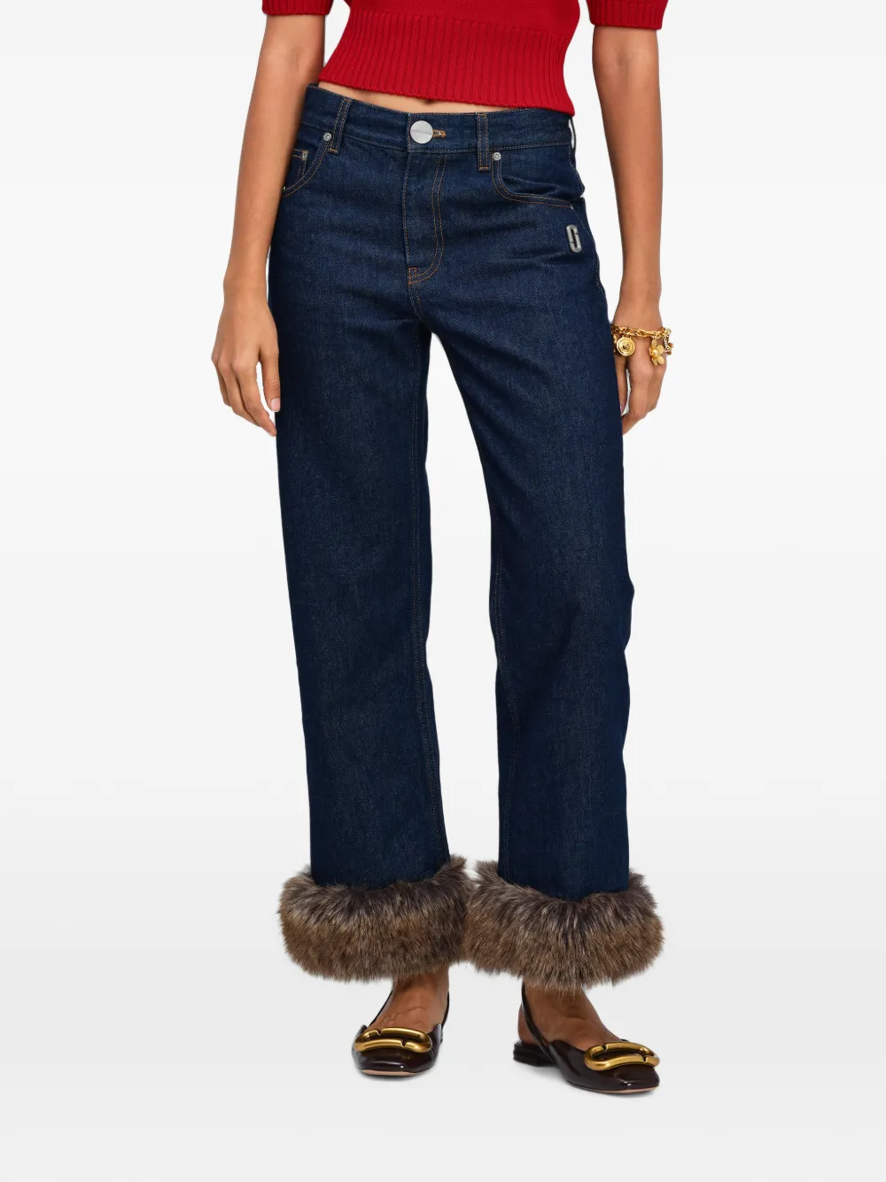 Marc Jacobs Cropped jeans van imitatiebont Blauw
