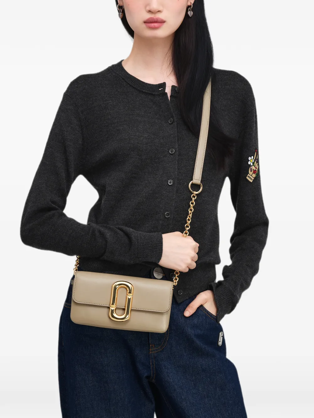 Marc Jacobs Scene portemonnee met ketting Beige