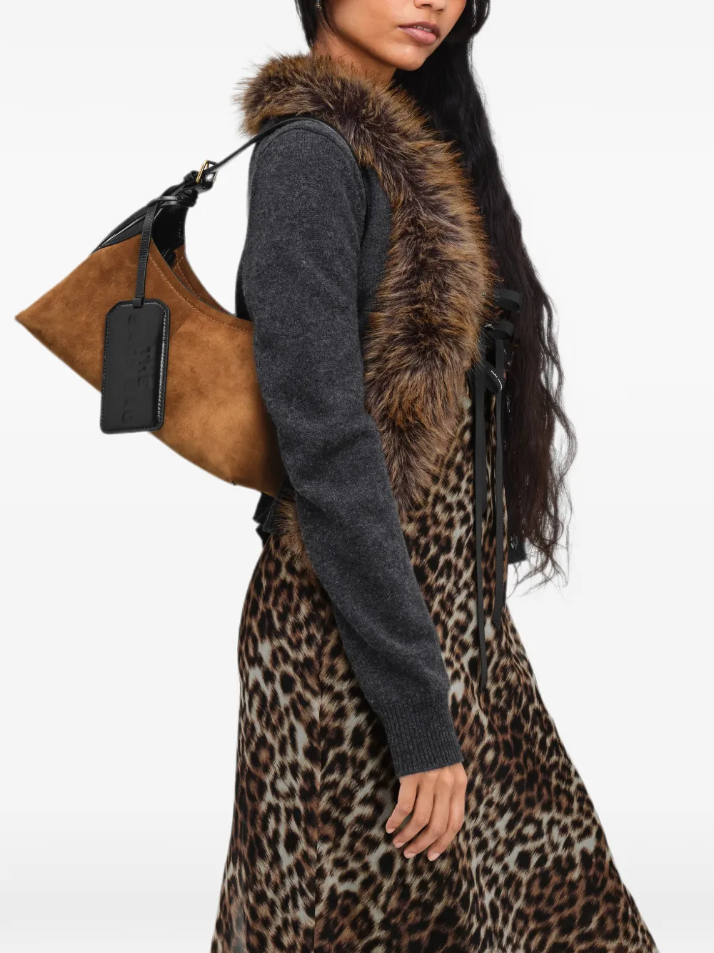 Marc Jacobs Sack kleine suède tas met ceintuur Bruin