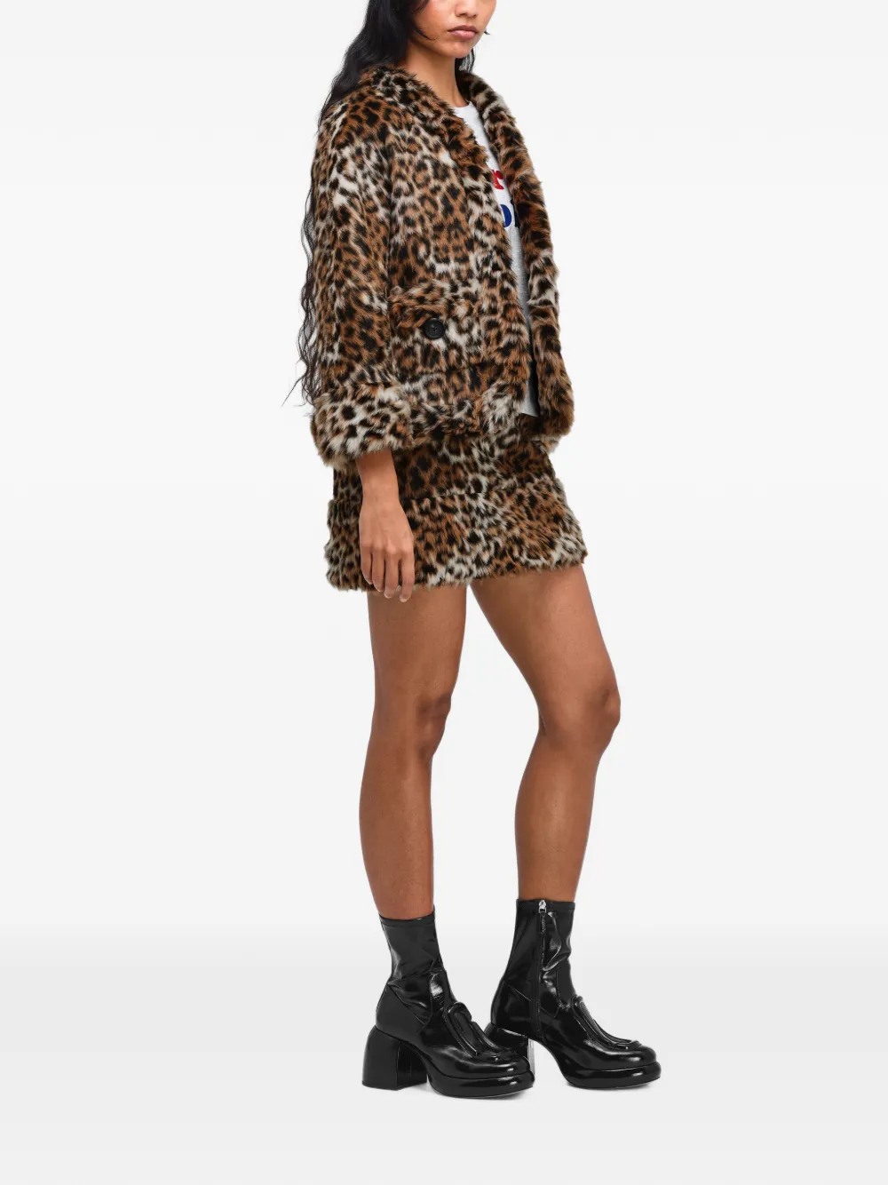 Marc Jacobs Jack met imitatiebont en luipaard-print Bruin