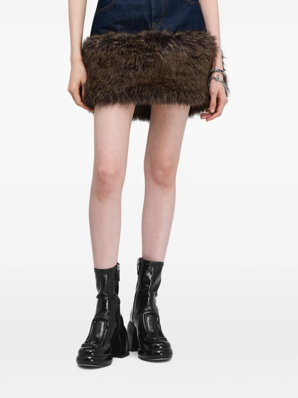Marc Jacobs Denim mini-rok van imitatiebont Blauw