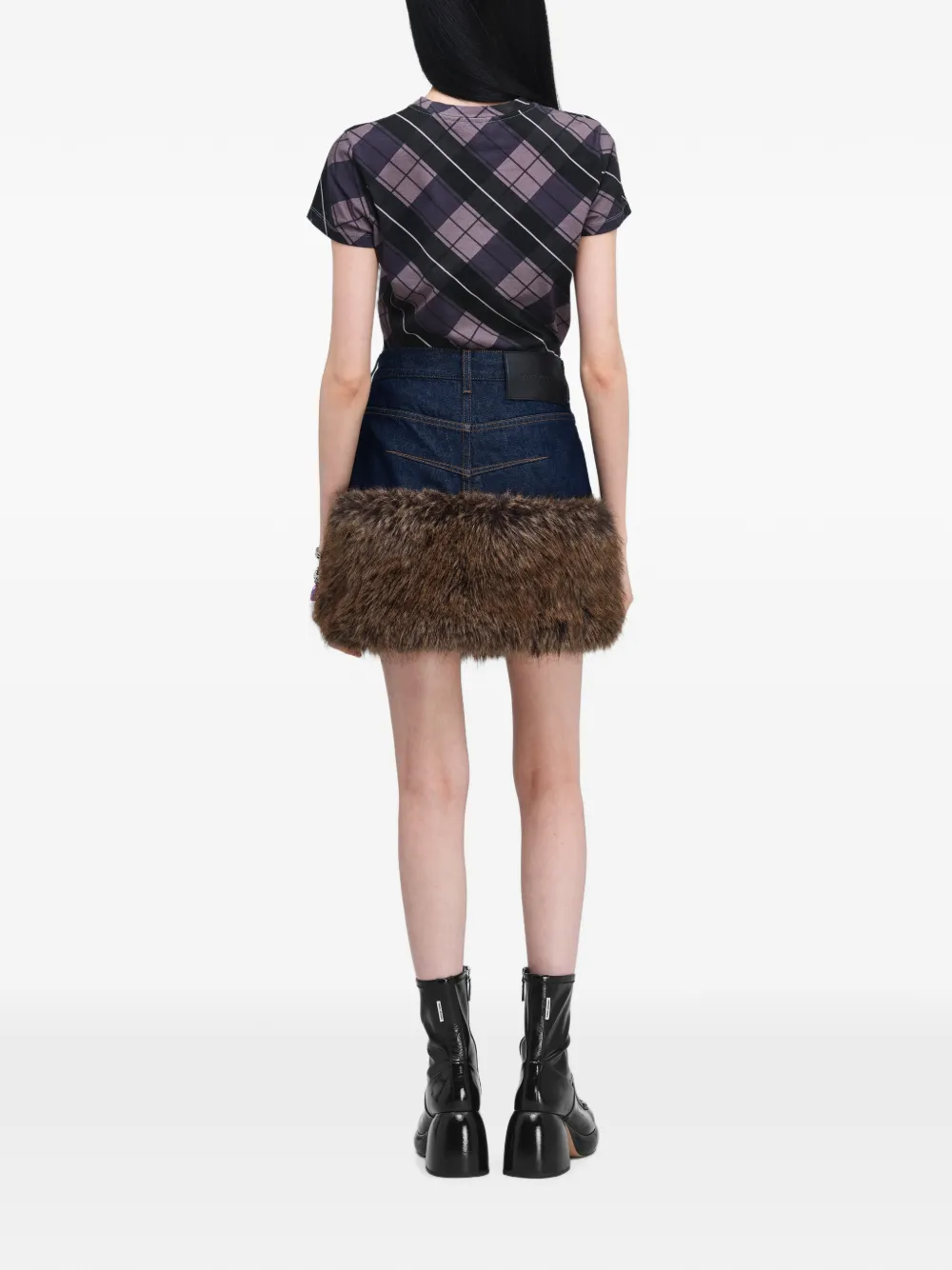 Marc Jacobs Denim mini-rok van imitatiebont Blauw