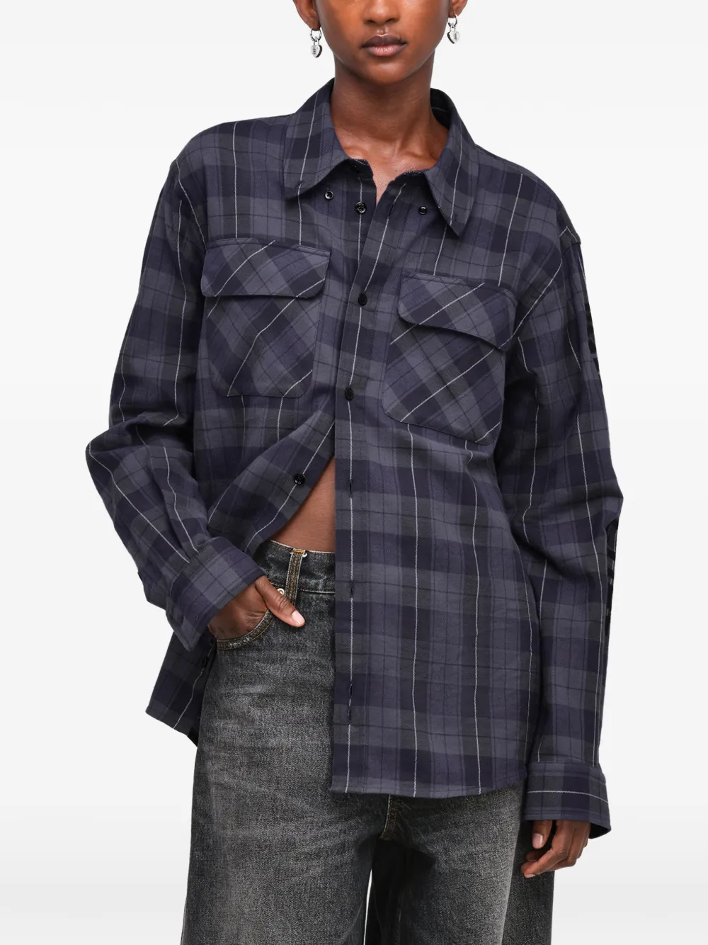 Marc Jacobs Flanellen geruite blouse Paars