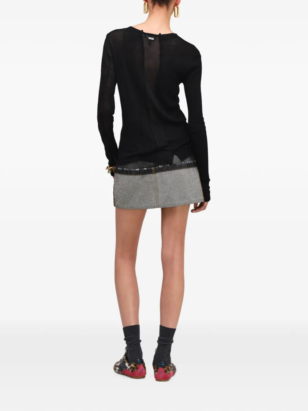 Marc Jacobs Gebreide top met doorzichtig vlakken Zwart