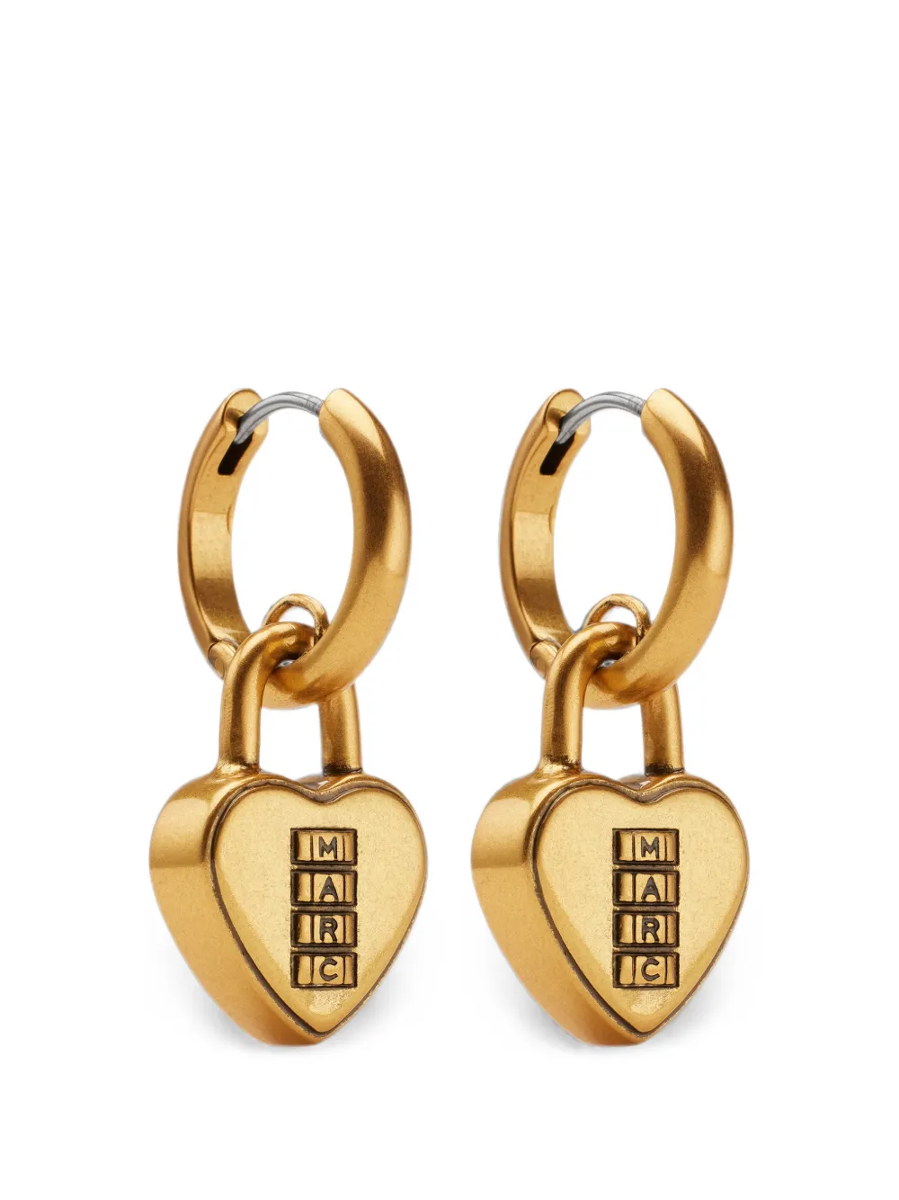 Marc Jacobs heart padlock earrings - Gold