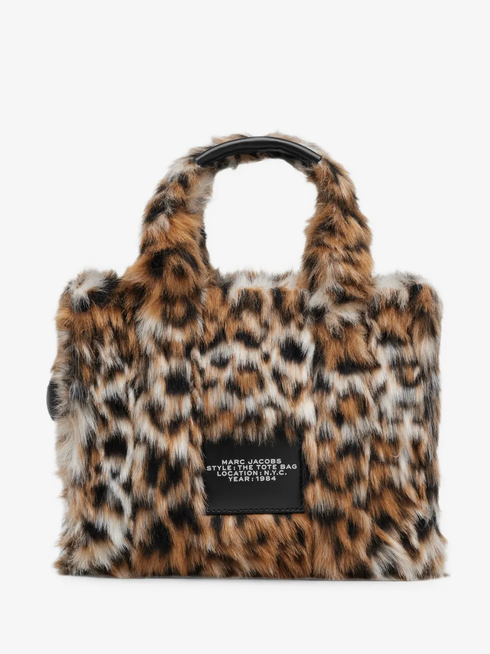 small tote bag in leopard fur