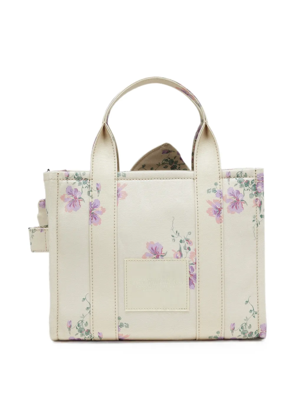 Marc Jacobs Kleine shopper van antiek canvas met bloemen-print en oversized strik Beige
