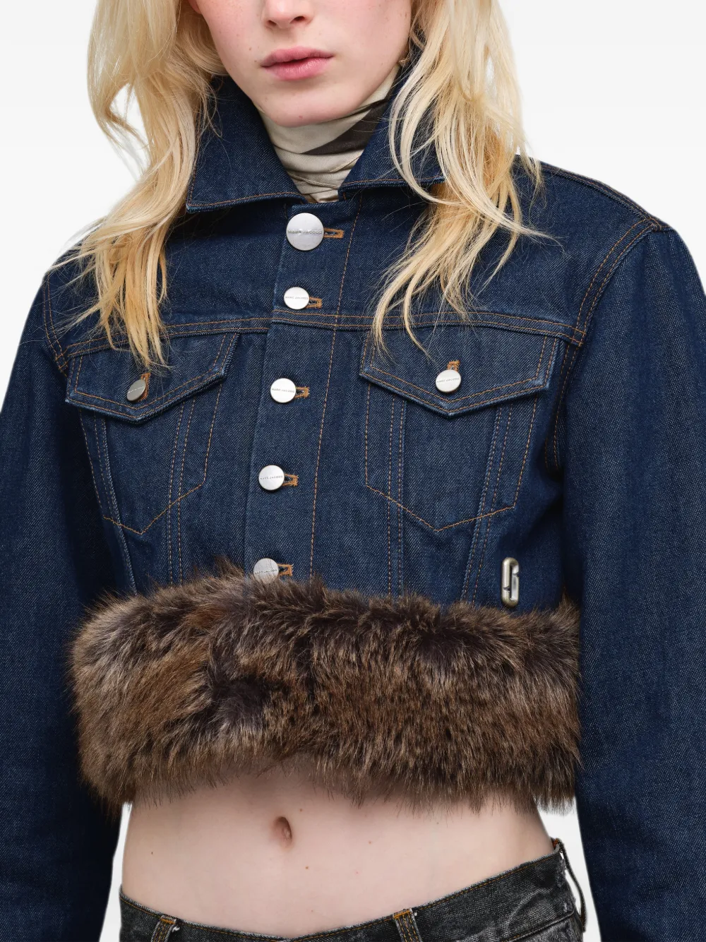 Marc Jacobs Zijden sjaal met strikprint Beige