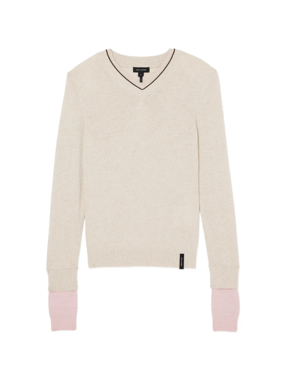 Marc Jacobs layered-sleeve V-neck sweater - Nude