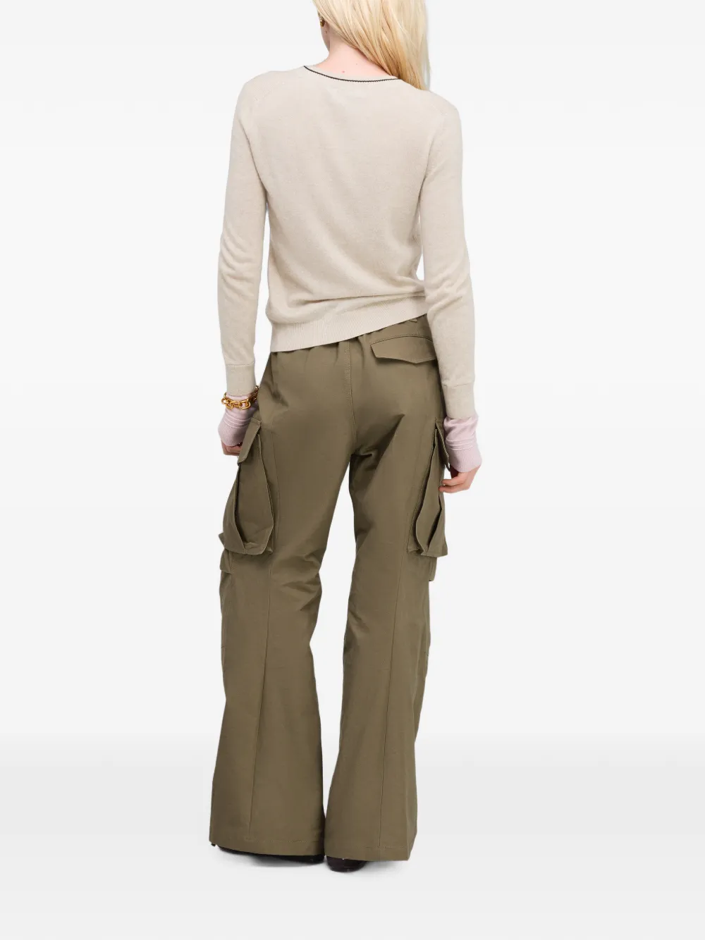 Marc Jacobs Trui met gelaagde mouwen en V-hals Beige