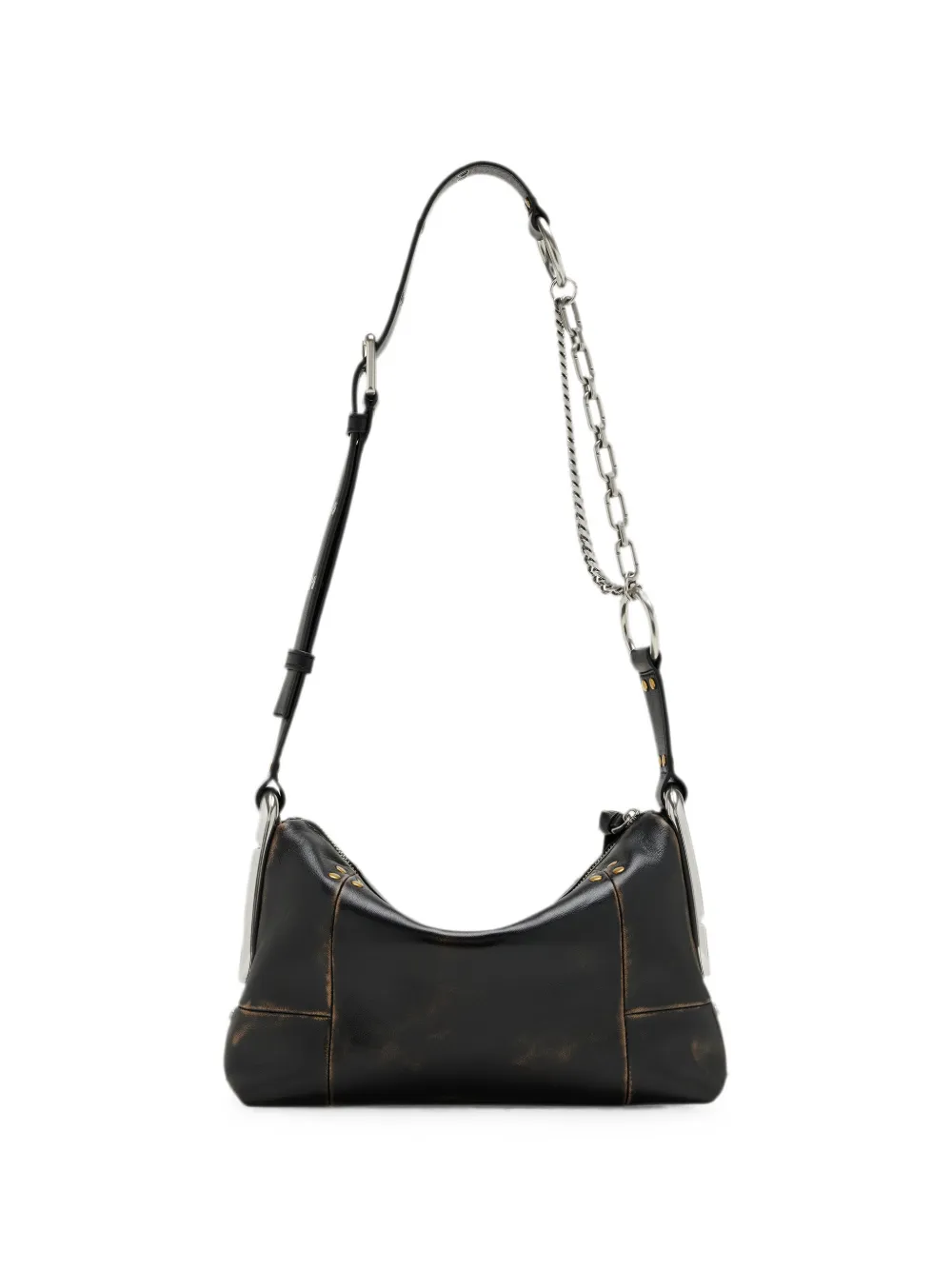 Marc Jacobs Medium Scene gerafelde leren schoudertas met studs Zwart