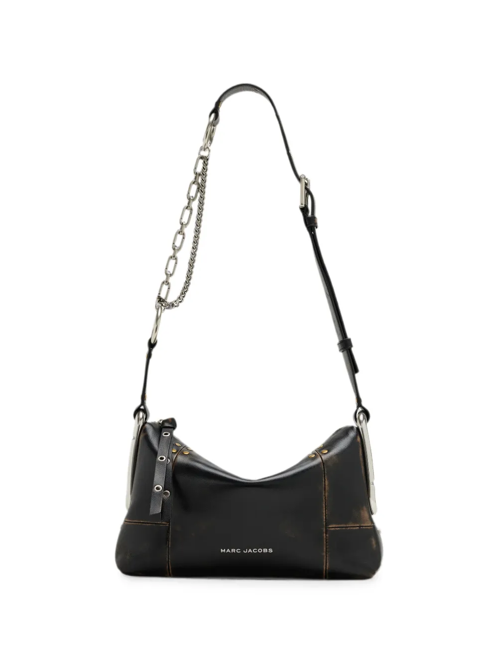Marc Jacobs Scene medium shoulder bag in studded distressed leather - Schwarz