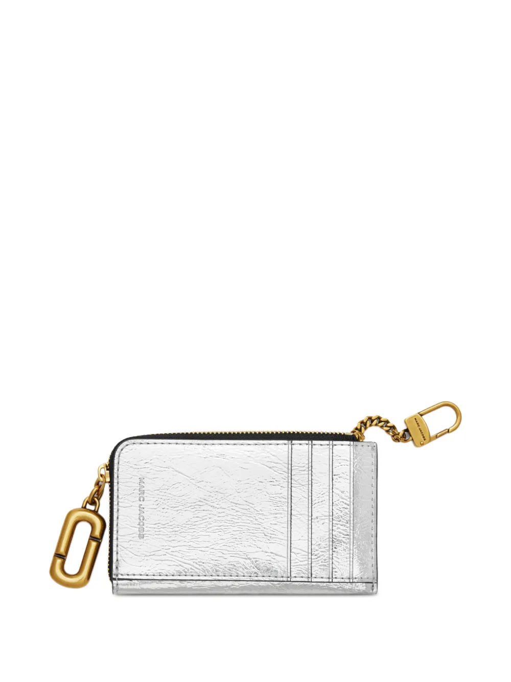 Marc Jacobs Scene metallic portemonnee met rits Zilver